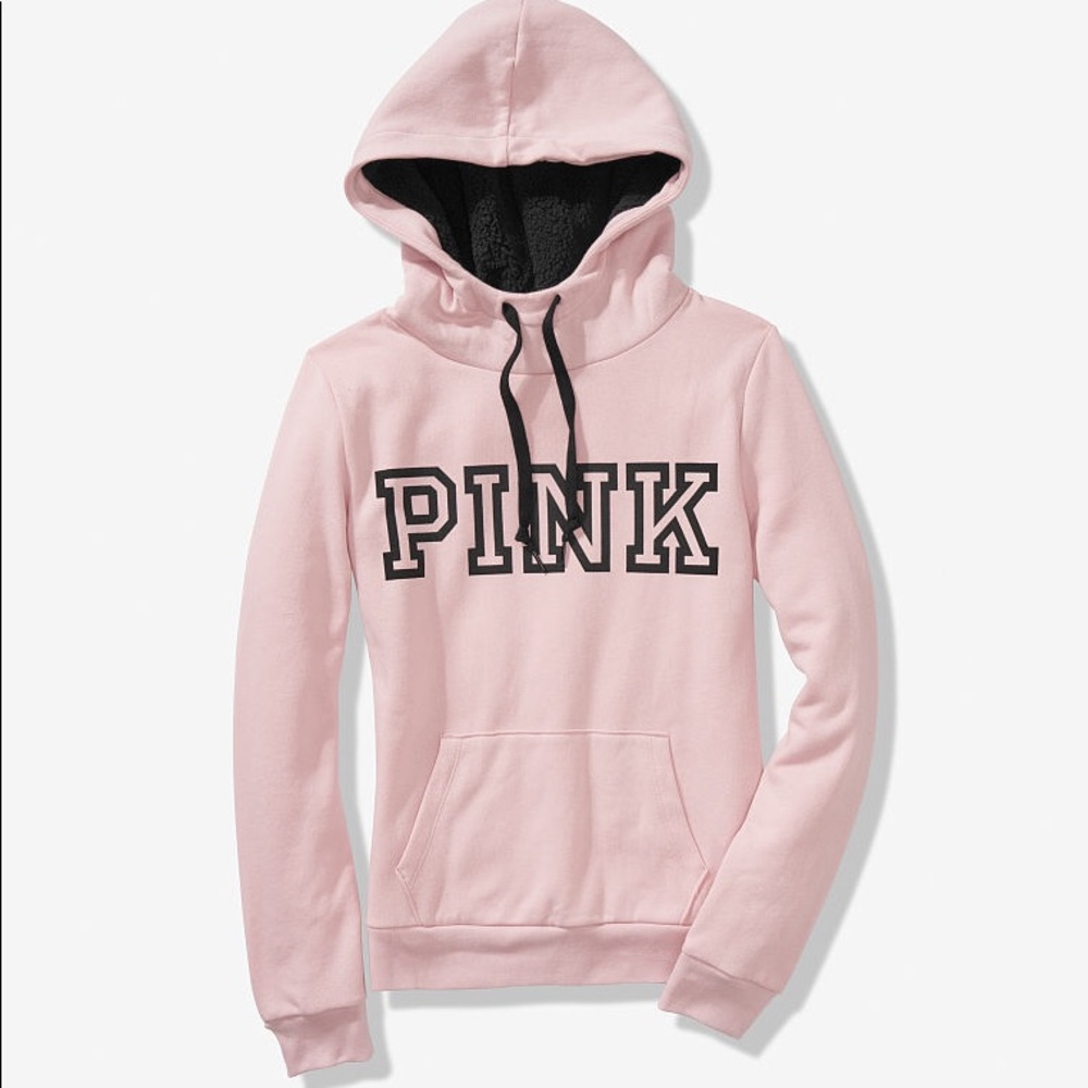 ๐ซSOLD๐ซ๐VS PINK PINK SHERPA FUNNEL NECK PULLOVER - Picture 3 of 8